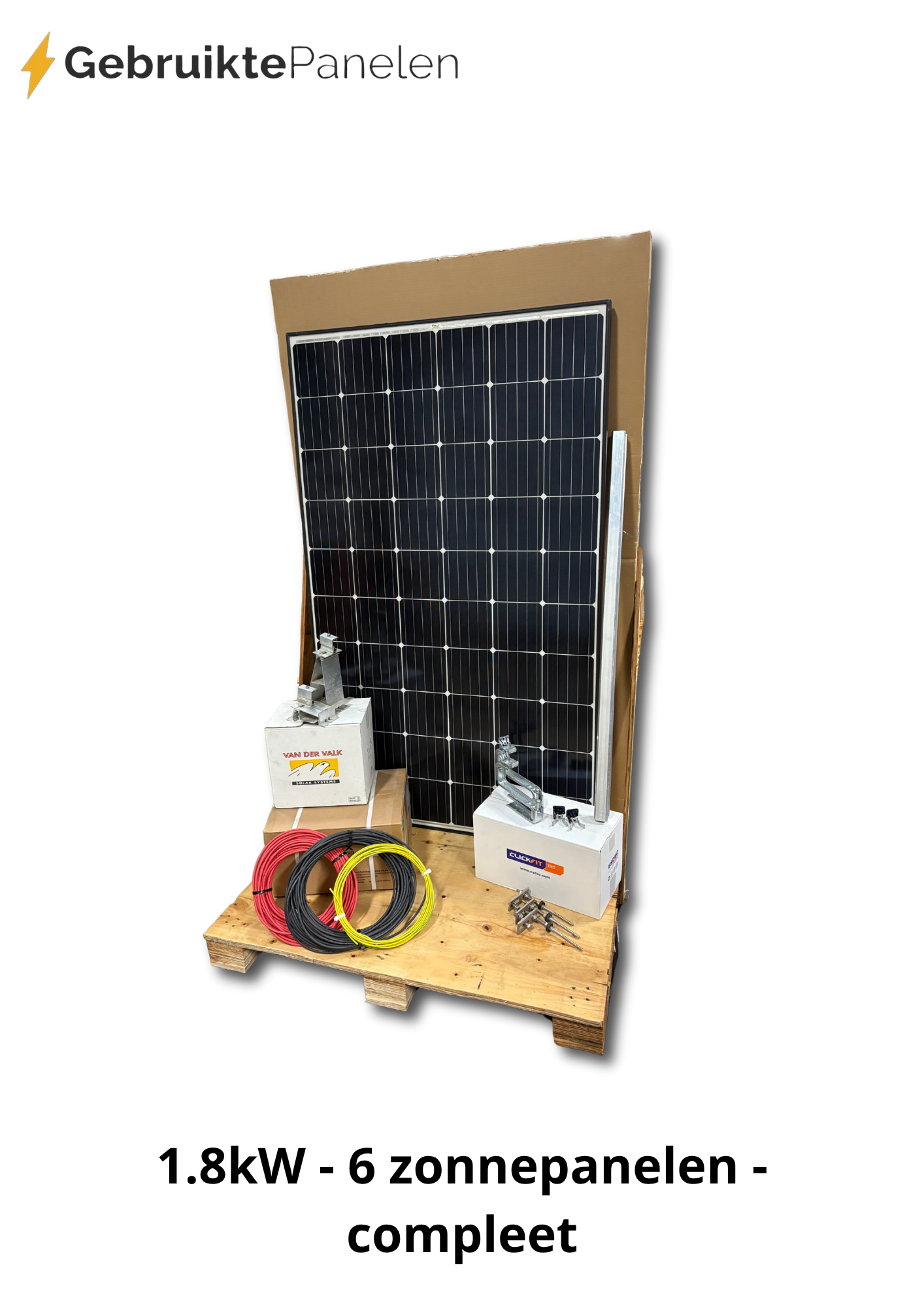 Complete installatie - 6 zonnepanelen - 1.8kW - 1 fase