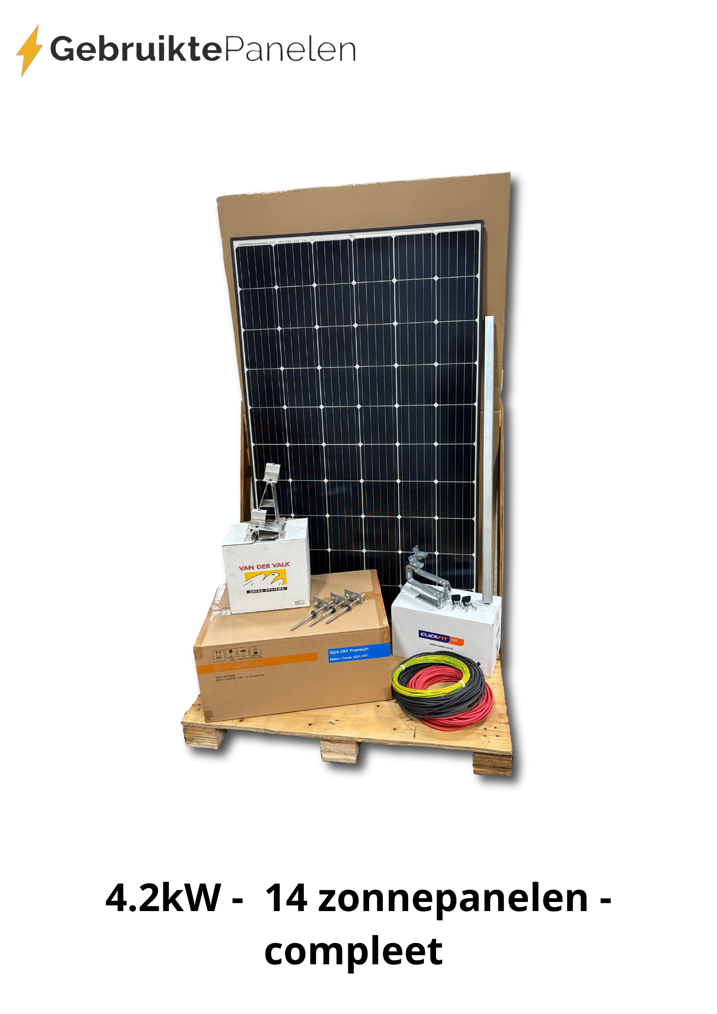 Complete installatie - 14 zonnepanelen - 4.2kW - 3 fase