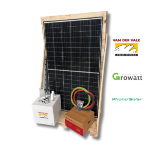 Complete installatie - 4 gebruikte zonnepanelen - 1.3kW - 1 fase