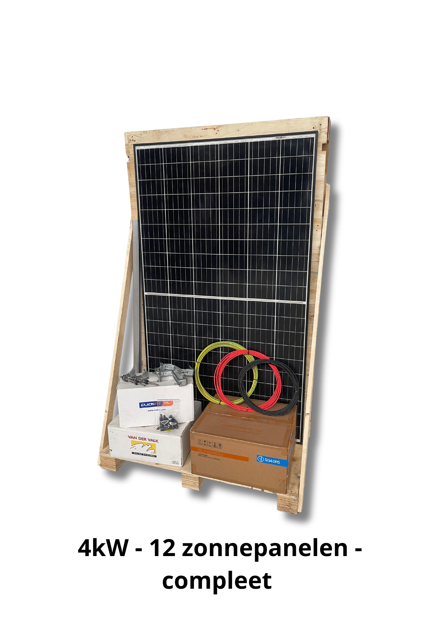Complete installatie - 12 gebruikte zonnepanelen - 4kW - 1 fase