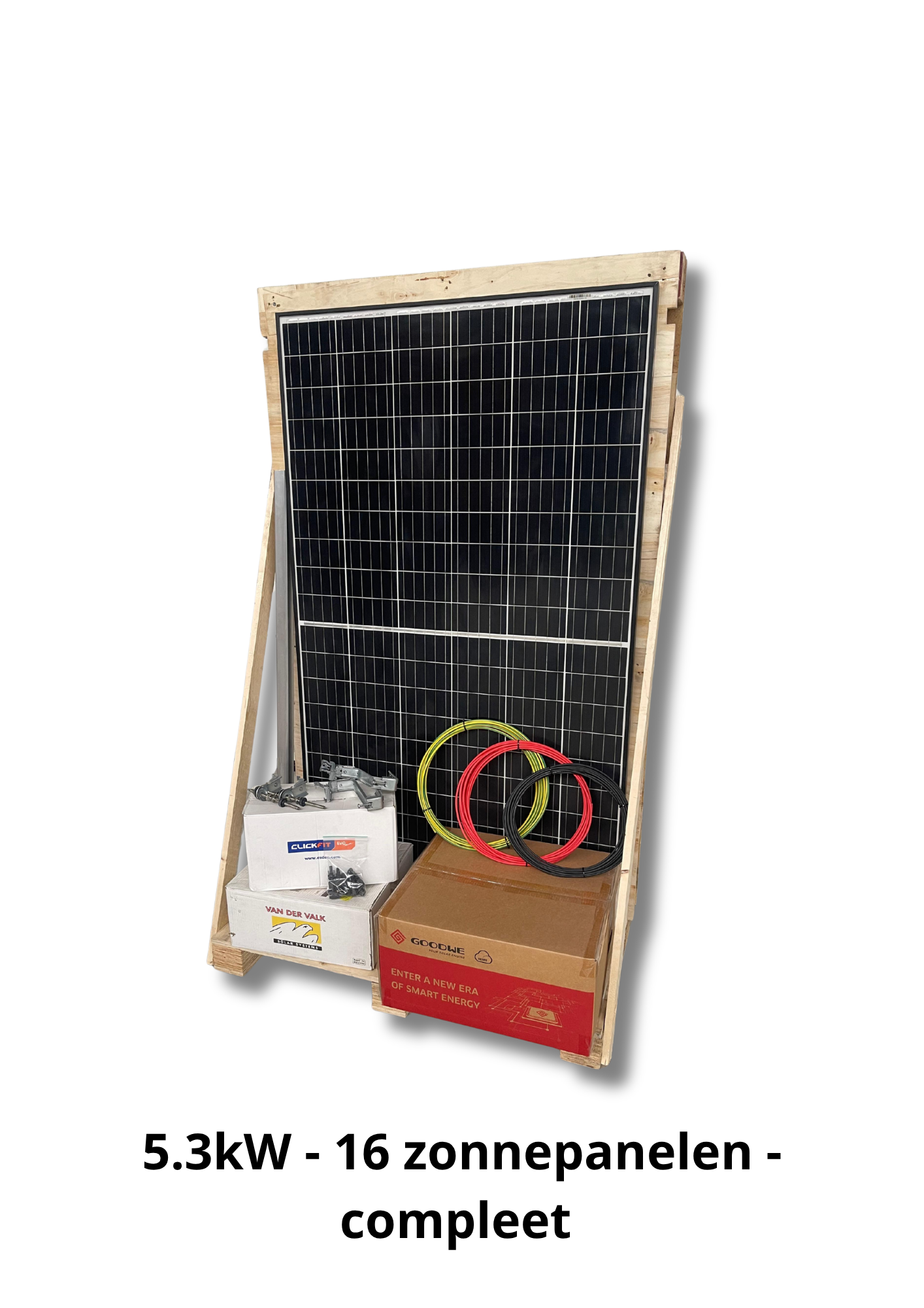 Complete installatie - 16 gebruikte zonnepanelen - 5.3kW - 3 fase